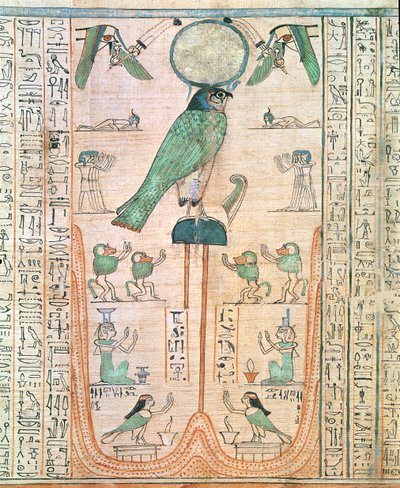 Adoration of the Rising Sun in the Form of the Falcon Re-Horakhty, New Kingdom, c.1150 BC by Egyptian 20th Dynasty